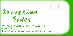 krisztina vider business card